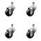 Service Caster 3.5 Inch SS Soft Rubber Wheel Swivel 10mm Threaded Stem Caster Set SCC SCC-SSTS20S3514-SRS-M1015-4 - alternate 1